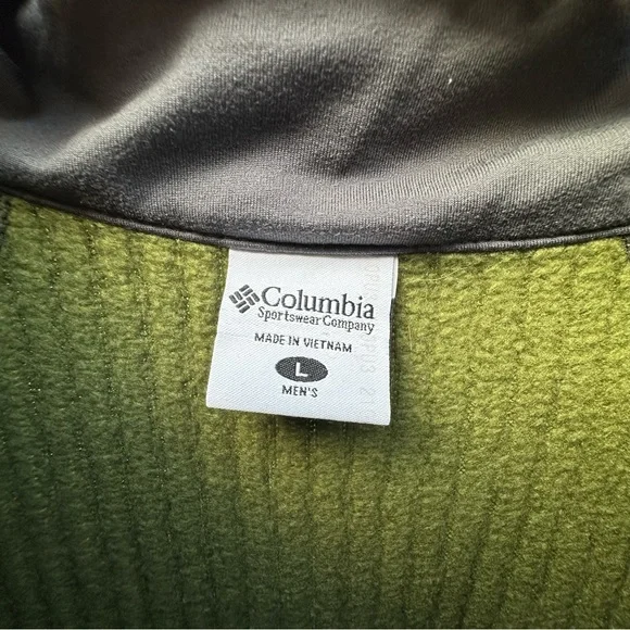 Columbia Olive 1/4 Zip Sweater Workwear Gorpcore Outdoor Hiking Long Sleeve - Picture 4 of 9